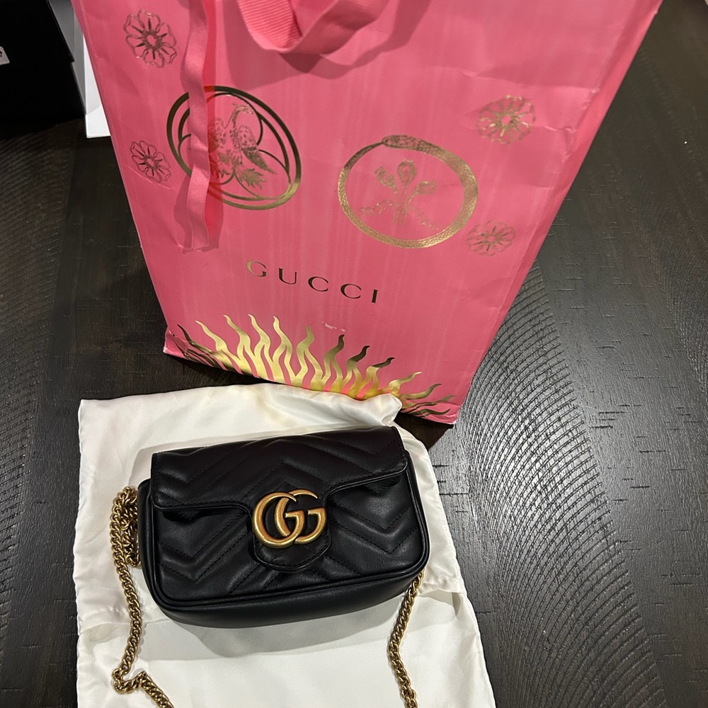 Gucci Black Mini Marmont Bag 
With Original Receipt & Packaging